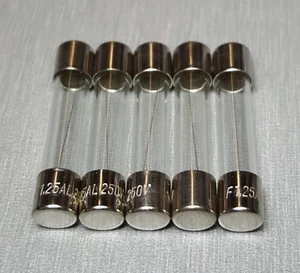 5Pcs 1.25A F1.25A Glass Fuse 3AG 6mm x 32mm Fast Blow 250V AUSTRALUX - Picture 1 of 2