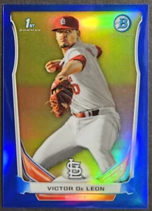 2014 Bowman Chrome Prospects Blue Refractor #BCP101 Victor De Leon SP /250 - Picture 1 of 2