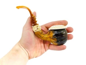 S.YANIK MEERSCHAUM PIPE  real GOURD CALABASH NR:729 - Picture 1 of 12
