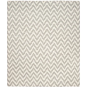 SAFAVIEH Dhurries DHU557C Handwoven Grey / Ivory Rug - Picture 1 of 28