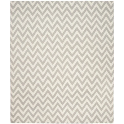 SAFAVIEH Dhurries DHU557C Handwoven Grey / Ivory Rug - Image 1 of 4