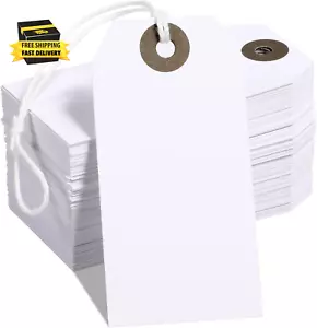 100 Pcs Price Tags with String, Small Price Tags Hanger Stocking Writable Tags, - Picture 1 of 8