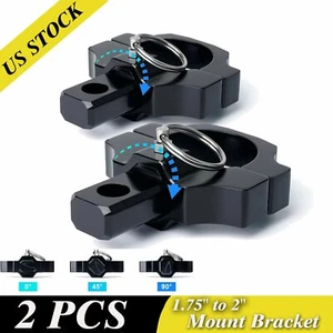 Pair UTV ATV RZR Rear LED Flag Whip Antenna Reverse Light Mount Brackets Rollbar - Picture 1 of 9
