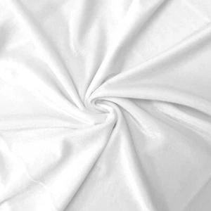 French (White) 4 WAY Spandex Stretch Velvet Fabric By The Yard// Smooth Back  - Picture 1 of 6
