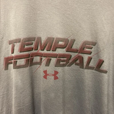 BRAND NEW TEMPLE OWLS MENS UNDER ARMOUR HEAT GEAR SHORT SLEEVE T SHIRT 2SIDED XS - Image 1 of 4