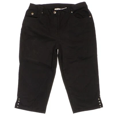 Ruby Rd Favorites Capri Pants 8 Black Elastic Mid Rise Womens Measures 30 x 17 - Image 1 of 4