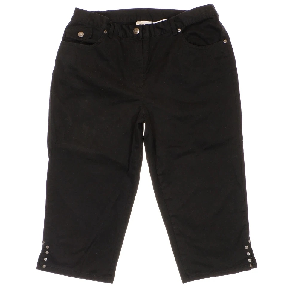 Ruby Rd Favorites Capri Pants 8 Black Elastic Mid Rise Womens Measures 30 x 17 - Image 1 of 4