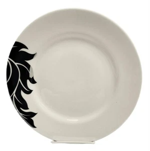10.75" Bone Сhina Plate with décor Dinner Plate with Black and White Decor - Picture 1 of 3