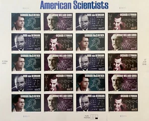 American Scientists, 1 Sheet of 20 x 37¢ Stamps, 2004, #3906-09, OG/MNH/UM - Picture 1 of 7