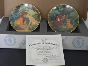 Rare 2pc Braford Exchange Disney "Lion King" Mini Plates w Box & COA - Picture 1 of 6