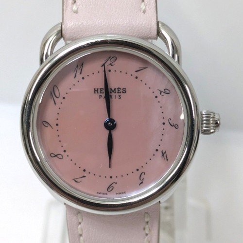 HERMÈS AUTENTICO OROLOGIO HERMES ARCEAU AR5.210 GUSCIO CASSA ROSA: 27 MM PELLE QUARZO F S