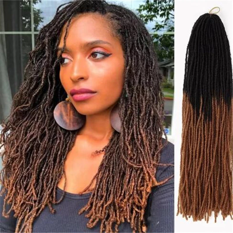 Extensión de cabello DE 18" finos de imitación micro rastas mechones de hermana trenzas de ganchillo Foto 1 de 4