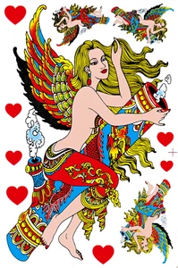 Planche lot stickers autocollants fille pin up bang shilom - Picture 1 of 2