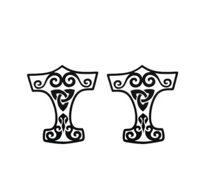 2 x Nordische Wikinger Thor Hammer Vinyl Aufkleber Sticker Auto Van Camper Motorrad JDM - Bild 1 von 2