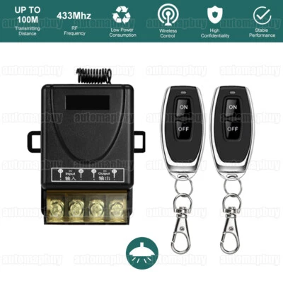 12V-48V 433Mhz Funk Empfänger Relais Schalter Funkfernsteuerung Mit 2 Funksender - Bild 1 von 4