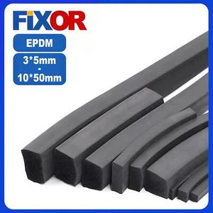 EPDM Moosgummi Gummi Vierkantprofil Dichtung Profil Breite 5-50mm Dicke 3/5/10mm - Bild 1 von 7