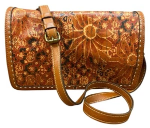 Patricia Nash Medium Crossbody Flap Over Bag Brown Floral 11.5 X 7.5 X 3 Inch - Picture 1 of 16