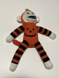 Dandee Halloween Sock Monkey Halloween Jack O Lantern 11 inch - Picture 1 of 7
