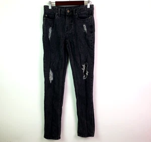 Buffalo David Bitton Youth Boys Size 12 Black Distressed Max Skinny Pants Jeans - Picture 1 of 10