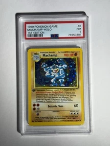 1999 POKEMON BASE SET 1ST EDITION #8 MACHAMP-HOLO PSA 7 NM - Picture 1 of 1
