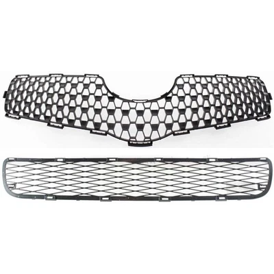 Bumper Grille Black Plastic For Toyota Yaris 2007-2008 Front Lower Set 2pcs Foto 1 de 4