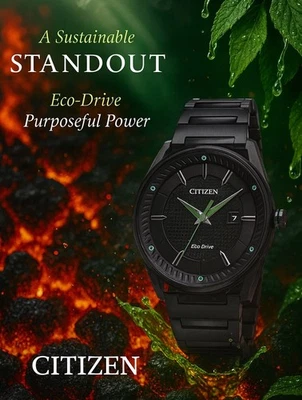 Citizen Eco-Drive Sleek Stainless Steel Men’s Luxury Watch - Image 1 of 3