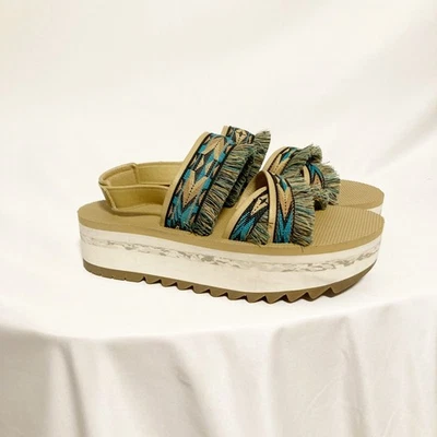 Sandalias Teva Forma Plana Ceres Doble Diamante Talla 9 Boho Plataforma Azteca Foto 1 de 4