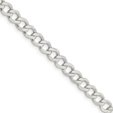 5.25mm Sterling Silver Hollow Flat Open Curb Chain Necklace