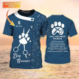 Personalized Dog Groomer Promise 3D All Over Print T-shirt Gift for Men and Wome - Picture 1 of 4