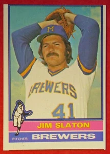1976 Topps Jim Slaton #163 (Milwaukee Brewers) Miscut - Picture 1 of 2