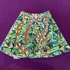 Elle Sasson Cotton Linen Beaded Tribal Twirl Skirt Spec Ed, 4/40, Orig $1200
