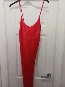 M&S ROSIE Satin Printed Long Chemise Nightdress Size 16 RED MIX - Picture 1 of 8
