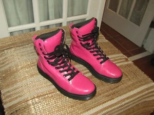 Dr. Doc Martens Boots Hot Pink MIX Patent Leather Lamper Women's US 9 UK 7 - Picture 1 of 9