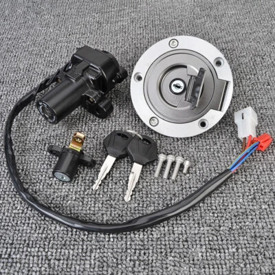 Fuel Gas Cap Ignition Switch Seat Lock W/ Key Set For Yamaha FZ1000 FZ6R FZ1 S Foto 1 de 4
