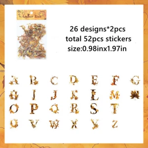 52Pcs Floral Alphabet Letters PET Stickers Journal Album Scrapbooking Collage - Picture 1 of 13