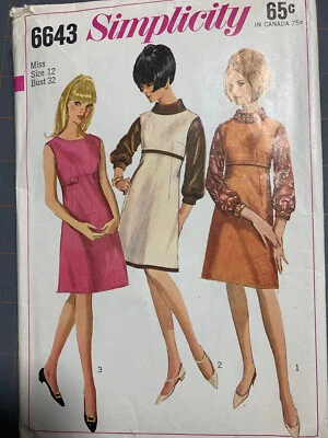 Vintage Simplicity dress pattern with bias-roll collared blouse - Image 1 of 2