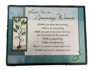 "Recipe for an Amazing Woman" Tempered Glass Cutting Board, 15" x 12" - Picture 1 of 3