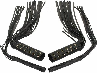 Fit For Indian Chief Handlebar Lever Leather Grip Cover Fringe Tassel Black Foto 1 de 4