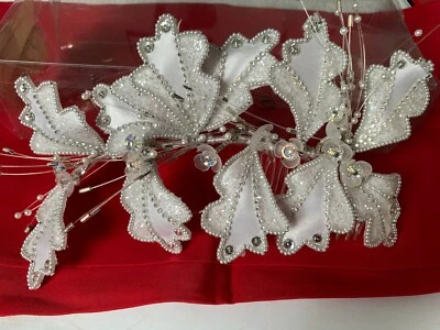 Hochzeit Haarschmuck weiss mit Perlen - Bild 1 von 2