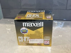 Maxell CD-R74 CD Recordable, 650 Megabyte, 74 Minute, (10-Pack) NEW Y2K Survival - Afbeelding 1 van 7
