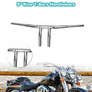 8" Rise T-Bars Handlebars Chrome Drag 1 pcs Fits For Harley Road King 1996-2001 - Picture 1 of 20
