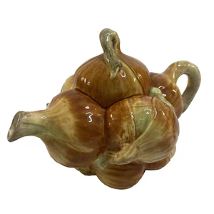Jay Willfred Andrea by Sadek Onion Majolica Teapot Handpainted Portugal 5.5 in - Picture 1 of 8
