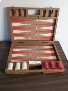 Vintage Pacific Games Backgammon Set with Hard Shell Case & Cork Board Complete! - Picture 1 of 8