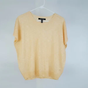 Ellen Tracy Womens Oversized Stretch Knit Lightweight Sweater Size XS Yellow - Picture 1 of 5