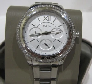 Reloj Fossil Damas Stella Sport Cronógrafo Cristal Esfera Blanca ES5108 NUEVO CON ETIQUETAS $170 - Imagen 1 de 7