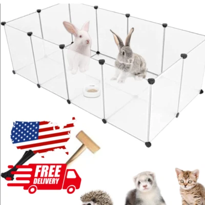 Parque infantil para mascotas, cerca de patio de plástico grande portátil animales pequeños, patio cerca para mascotas Foto 1 de 4