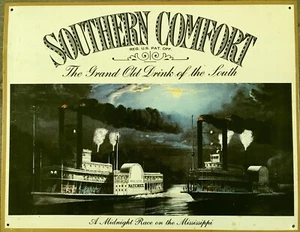 SOUTHERN COMFORT A Midnight Race on the Mississippi TIN Metal Sign 12" H x 16" W - Picture 1 of 1