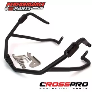 Benelli TRK502 / TRK502X 2024 CrossPro Gloss Black Alu Engine Guards Crash Bars - Picture 1 of 6