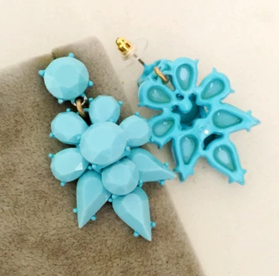 NUEVO J. Pendientes colgantes de cristal de gran tamaño azul Crew Foto 1 de 4