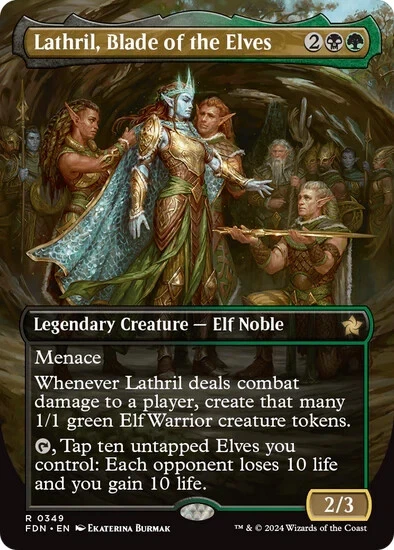 Lathril, Blade of the Elves - Borderless (FDN) Foundations - NM - Image 1 of 1